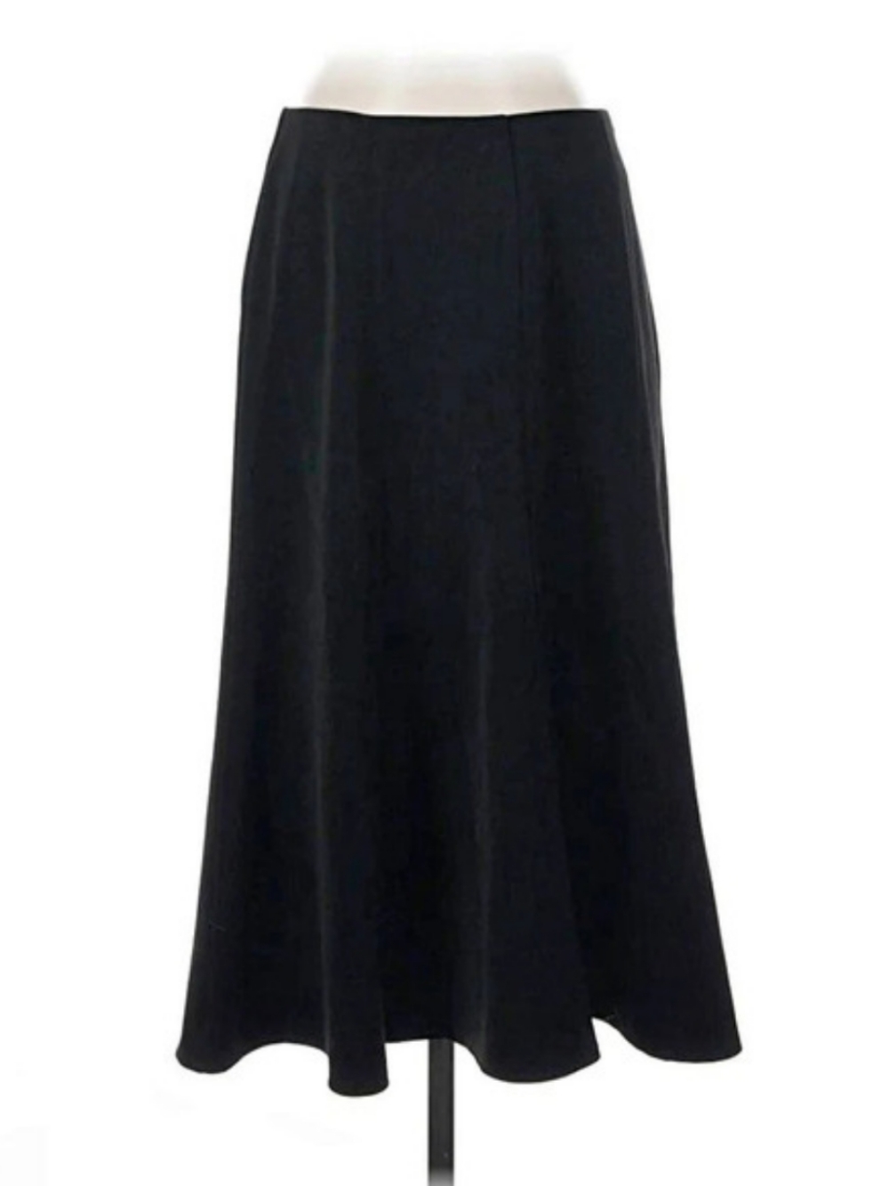 White House Black Market Black Flared Midi Skirt Size 2